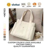 Sac en toile de créateur recyclable imprimé de logo personnalisé de haute qualité Grand sac fourre-tout en toile en coton naturel uni
