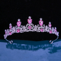 Style coréen diadème de mariée nouvelle robe de mariée couronne strass cristal pour anniversaire cérémonie de passage à l'âge adulte Performance en alliage