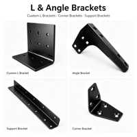 Supports de montage métalliques robustes personnalisés en acier, aluminium et acier inoxydable, revêtus par poudre