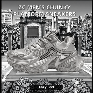 Zapatillas de Moda para Hombre con Logotipo Personalizado, Estilo Plataforma Gruesa, Cómodas para Caminar, Forro de Malla Transpirable, con Cordones de EVA - Product Image 4