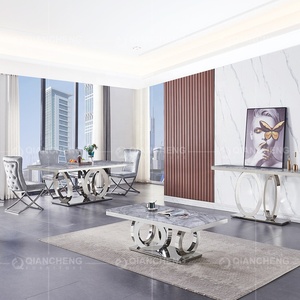 Qiancheng Meiyue Đồ Nội Thất Thổ Nhĩ Kỳ Bàn Cà Phê Mạ Crôm Ss Hiện Đại Sang Trọng Và Kệ Tv Bàn Cà Phê Kính Hiện Đại Bán Sỉ Trung Quốc - Product Image 4