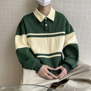 Sudadera unisex holgada con estampado retro americano y bloques de color, estilo transfronterizo, para parejas, con cuello vuelto, ropa exterior de primavera. - Product Image 4