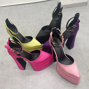 <span class=keywords><strong>Sandali</strong></span> <span class=keywords><strong>con</strong></span> Plateau Alto e <span class=keywords><strong>Suola</strong></span> Spessa per Donna, Tacchi Chunky - Product Image 6