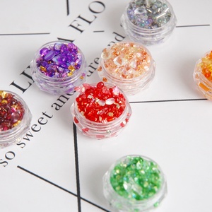 Pequeño DIY Nail Art Grava Coloridos Diamantes triturados Hecho a mano 3D Vidrio Arena Mezcla de diamantes de imitación Estilo de tormenta Irregular Flujo de cáñamo - Product Image 4