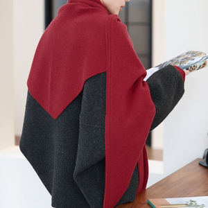 Écharpe en <span class=keywords><strong>laine</strong></span> grise à gros triangle, vente promotionnelle, écharpe tricotée <span class=keywords><strong>pour</strong></span> femmes, automne/hiver, protection du cou, taille - Product Image 5