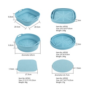 New Square Round Foldable Reusable Non-stick <b>Airfryer</b> Silicone <b>Liners</b> Kitchen Silicone Pot Baking Pan Stocked - Product Image 6