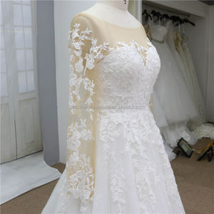 Robe de mariée vintage en dentelle, tenue de soirée à manches longues, coupe trapèze, style russe, nouvelle collection - Product Image 2