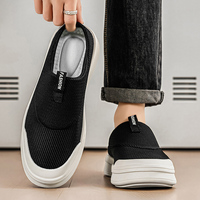 Zapatillas de deporte a la moda para hombre, zapatos antideslizantes con suela exterior de plataforma gruesa acolchada, zapatos informales cómodos antideslizantes para el hogar, viajes cortos, uso diario
