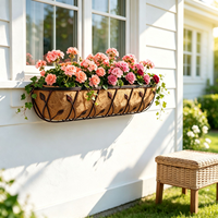 Panier suspendu mural en fer robuste et résistant avec doublure en coco naturel pour la décoration intérieure et extérieure du jardin, de la clôture et du balcon