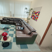 Heiß verkauftes Wohnzimmer Ecksofa Leder Theater Power Recliner Sessel mit verstellbarer Kopfstütze für Villa Keller