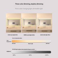 Espejo de Maquillaje Inteligente Luminoso Rectangular Moderno para Montar en la Pared, Pantalla Táctil, Antivaho, Inducción del Cuerpo Humano, Clasificación IP65, con Aumento