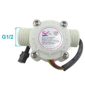 G1/2 interrupteur de capteur de débit d'eau à effet Hall, compteur DC5V 1-30L/min blanc YF-S201 blanc