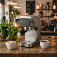 Machine à expresso moderne Home Touch, cafetière semi-automatique compacte en acier inoxydable avec fonction de pré-infusion