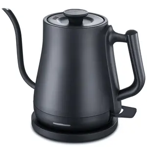 Chaleira elétrica clássica para café, aço inoxidável 304 de 1500 W, 1.0 litros, boa qualidade, pescoço de ganso