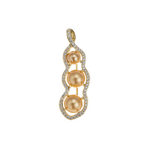 Luxury Peanut Shape Brooch Zinc Alloy Women's Fashion Gift Jewelry Corsage With Rhinestones - Product Image 5
