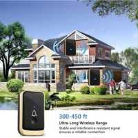 Timbre Inalámbrico Multi-Timbre Daytech DB18 IP55 Resistente al Agua, Alcance de 300 m, 38 Tonos de Llamada, 2 Transmisores + 1 Receptor para Restaurante y Hotel