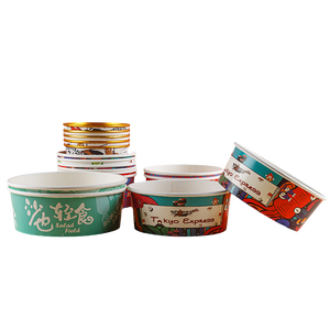 Gobelets en papier jetables carrés et ronds en gros, résistants à la chaleur, en kraft, imperméables, <span class=keywords><strong>avec</strong></span> logo personnalisé, pour salades et <span class=keywords><strong>poke</strong></span> bowls, <span class=keywords><strong>avec</strong></span> couvercle en PE - Product Image 2