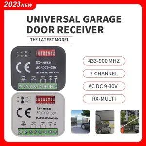 Récepteur de porte de garage RX multi-fréquence 433-900 MHz compatible avec Nice Flor-s FLO2R-S en plastique à roulement ON2 INTI2 - Product Image 3