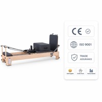 Máquina de Pilates Reformer de Madera de Arce Blanca con Estructura de Aleación de Aluminio, Equipo de Entrenamiento de Core para el Hogar y el Estudio