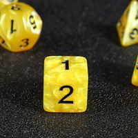 PROMO Jeu de dés de jeu de table à 10, 12 et 20 faces, sept pièces, en acrylique écologique, thème fantastique et science-fiction, boîte cadeau, coloré et carré