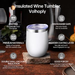 Paquete de 50 Vasos de Vino de Acero Inoxidable de Doble Pared con Aislamiento Térmico de 12 oz, Ecológicos, Aislamiento Térmico de 6 a 12 Horas, Recubrimiento en Polvo - Product Image 6