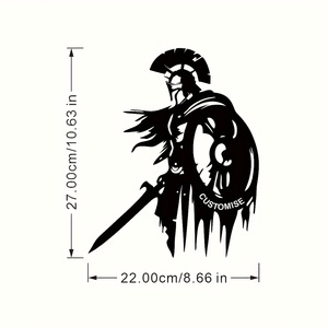 Decoración de Pared de Metal de Guerrero Espartano Personalizada - Decoración Griega Hecha a Mano para Sala de Estar, Dormitorio, Halloween, Navidad, Arte de Pared Grande - Product Image 6