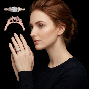 Rose Gold Luxury IGI Certified Brilliant Cut Diamond Engagement <b>Ring</b> Band Style Women Classic Bridal <b>Wedding</b> Anniversary Gold - Product Image 1