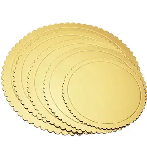 Round Gold Foil Sheet Cake Boards For Wedding Birthday Party Baking Accessories Cake Stand