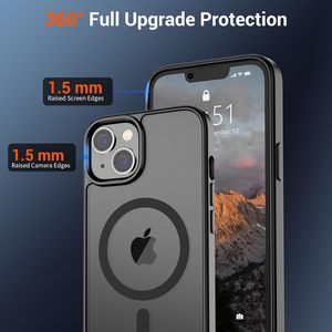 Coque de téléphone magnétique pour iPhone 13 14, compatible, noire, protection intégrale - Product Image 6