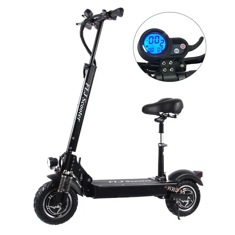 Flj scooter elétrico dobrável, motor duplo 2400w, adulto, preço barato, kick, moto, rodas, scooter para fora, porta, esportes, 52v