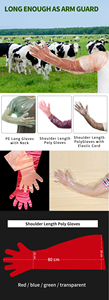 Guantes de inseminación veterinaria Brazo Plástico Poly PE Guantes Desechables Hombro Largo LDPE Guantes veterinarios para animales de ganado - Product Image 6