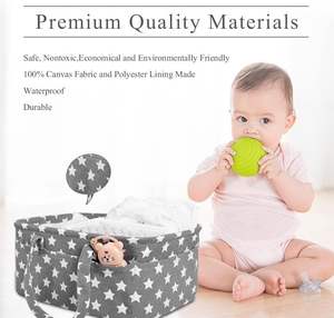 Solid Logo Pattern Diaper Caddy Storage Basket Portable Water-Resistant <b>Baby</b> Organizer for Clothing Bathroom Use-for Living Room - Product Image 2