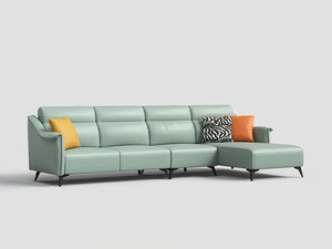 Muebles GCON, Sofá de Piel Sintética Resistente para Vestíbulo de Hotel con Chaise Longue, Venta al Por Mayor de Fábrica - Product Image 3