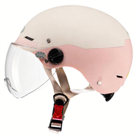 Casque de moto demi-face à visière unique avec boucle à dégagement rapide, casque de sécurité pour moto et scooter pour l'été