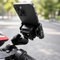 Support de téléphone pour moto, vélo électrique et trottinette électrique - Fixation métallique robuste avec ventouse réglable à 360 degrés