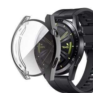 Placage TPU Housse de protection pour <span class=keywords><strong>Huawei</strong></span> Watch <span class=keywords><strong>GT</strong></span> <span class=keywords><strong>3</strong></span> GT3 <span class=keywords><strong>42mm</strong></span> 46mm Full Screen Protector Shell Bumper - Product Image 3