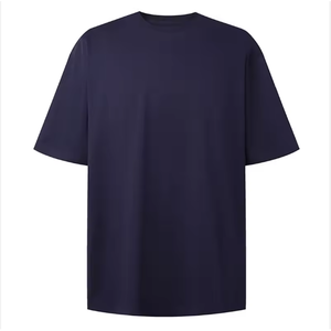 T-shirt en coton surdimensionné pour homme Meckmanly, manches courtes, col rond, jersey décontracté, tricoté, uni, coupe ample, respirant, dos en maille - Product Image 3