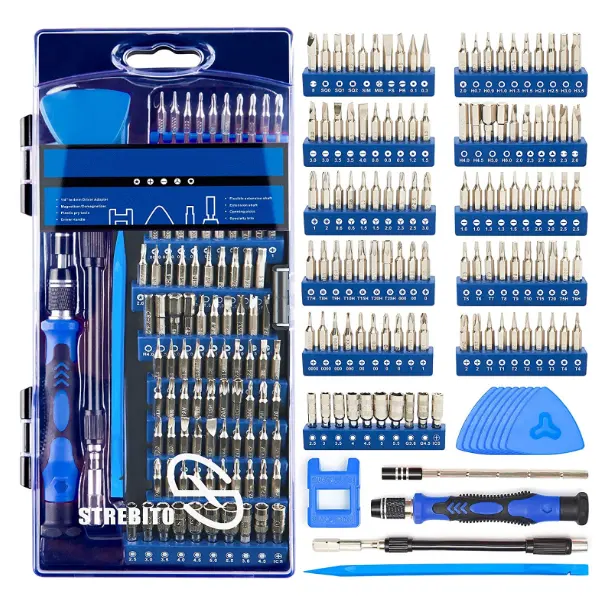 Precision Screwdriver Sets 124 in 1 Magnetic Repair Kit with 110 Bits Electronics Tool Kit for Computer, PC, iPhone, Laptop,