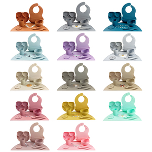 Juego de Utensilios de Silicona para Bebés de Primera Etapa, Libres de BPA, Antideslizantes, con Mantel Individual de Animales, Vaso para Refrigerios, Babero Ajustable, Plato No Tóxico - Product Image 6