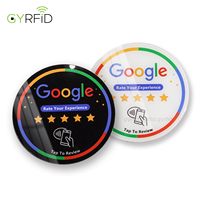 Tarjeta NFC de Acrílico de 8 cm Lista para Enviar, Etiqueta NFC con Chip 213, Adhesivo Redondo de PVC, Tarjeta NFC para Reseñas de Google