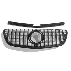 Grille avant de remplacement pour Mercedes-Benz Vito W448, entièrement noire avec bandes argentées, en ABS, 2021-2024 - Product Image 4