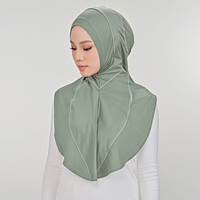 Vente chaude Séchage Rapide Vêtements De Sport Foulard Doux Stretch Intérieur Maille Jersey Ninja Najwa Sport Instantané Hijab pour les Femmes