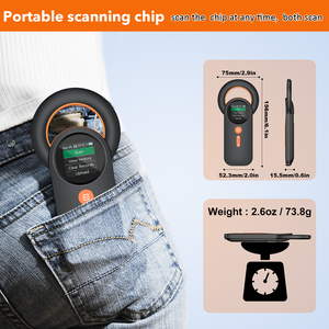 Symcode MJ-Q30 cam BT Pet Microchip Reader không dây RFID động vật chip recognizer <span class=keywords><strong>Scanner</strong></span> USB COM quét mã vạch in ánh sáng - Product Image 4
