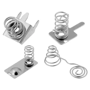 Customized flat spring clip wire touch button battery flat coil compression spring