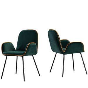 Velvet Dining <strong>Chairs</strong>, Fabric Upholstered <strong>Accent</strong> <strong>Chairs</strong> for Living Room, Set of 2, Dark <strong>Green</strong> - Product Image 5