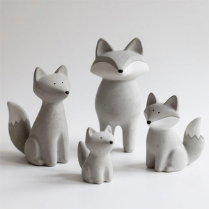 Estatuilla de cemento de chacal para decoración interior y exterior, escultura de animales salvajes con personalización completa (tamaño/pose/textura) - Product Image 3