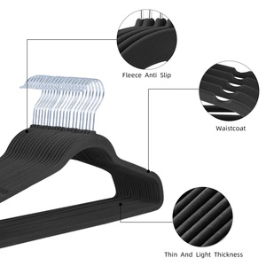 Perchas de Terciopelo al por Mayor, Antideslizantes, Duraderas, Ahorran Espacio, Aterciopeladas, Negras Premium <span class=keywords><strong>para</strong></span> Trajes, <span class=keywords><strong>Ropa</strong></span>, Armario, Lavandería, Resistentes - Product Image 3