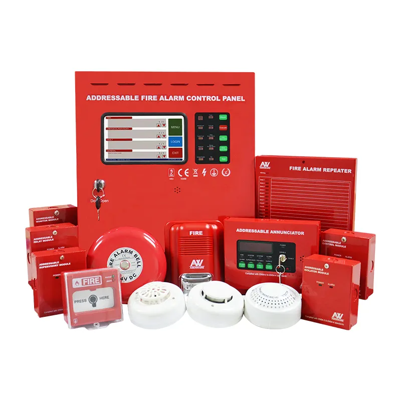 Addressable Fire Alarm Control Panel 1-8loops 250 Points Each Loop Fire Safety FP100 Series