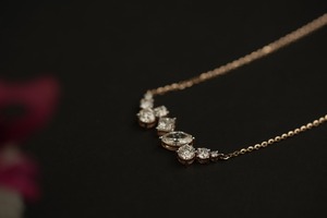 Collar chapado en oro con diamantes de corte Marquesa cultivado en laboratorio para mujer para boda y Aniversario - Product Image 2