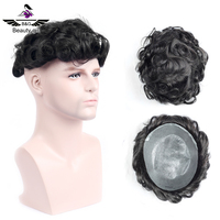 Toupet naturel pour hommes taille 9*11 pouces cheveux humains hommes toupet Base Pu peau mince toupet homme système de cheveux
